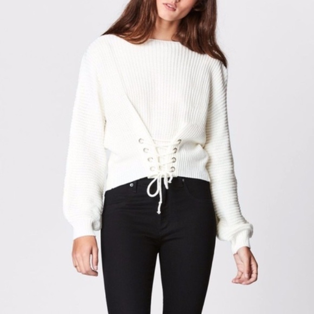 SEEK the Label Lace Up Corset Sweater
